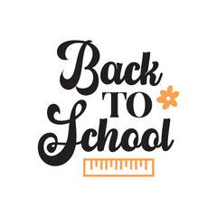 Back To School typography clip art design on plain white transparent isolated background for card, shirt, hoodie, sweatshirt, apparel, tag, mug, icon, poster or badge