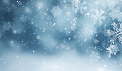 Fototapeta premium Winter snowfall with delicate snowflakes