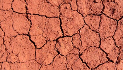 Dried, cracked red earth