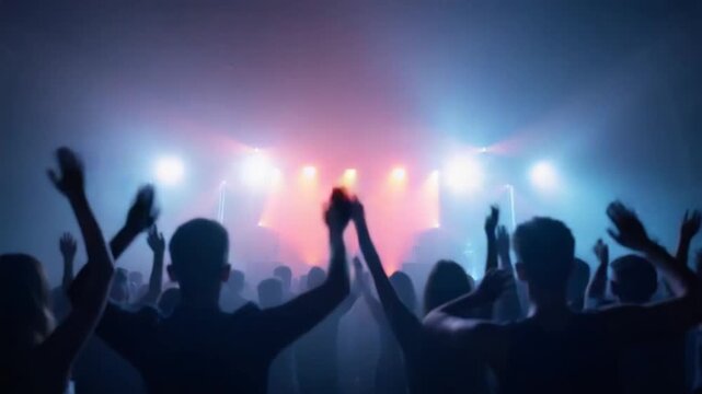 Strobe lights and smoke in a concert