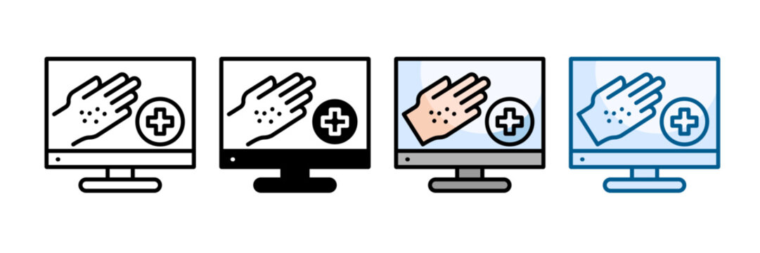 Teledermatology Icon Set Multiple Style Collection