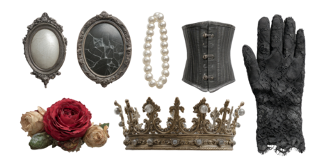 Vintage Elements Clipart Collection on Transparent Background for Design Use