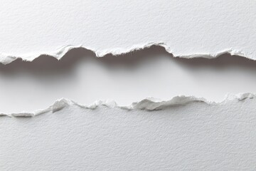 Ripped white paper, a clean tear