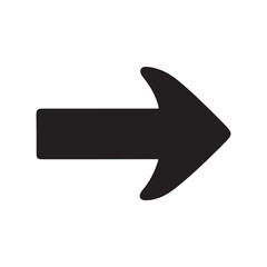 Simple Black Arrow Pointing Right Isolated on White Background