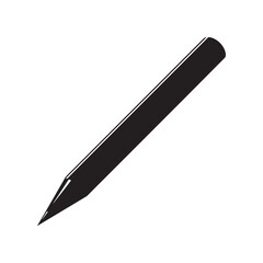 Simple Black Pencil Silhouette on White Background