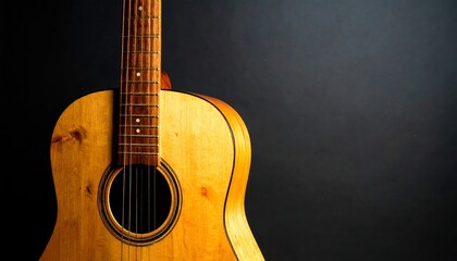 Fototapeta premium Acoustic Guitar Close-up Studio Shot