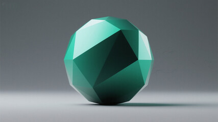 Environmental protection theme, green gradient abstract sphere, geometric cross-section texture, futuristic minimalist design
