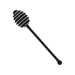 Simple Silhouette of Honey Dipper Isolated on White Background