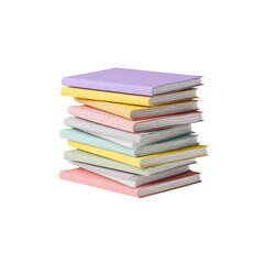 Stack of Pastel-Colored Books, Education, Knowledge, and Learning Concept