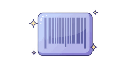 Cartoon Barcode with Sparkling Stars for Modern Product Identification.