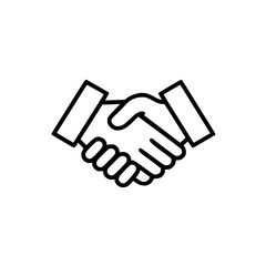 Handshake agreement partnership deal business collaboration vector icon symbol for success and cooperation design