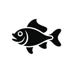 Fototapeta premium Stylized silhouette of a goldfish swimming with its mouth open and fins extended