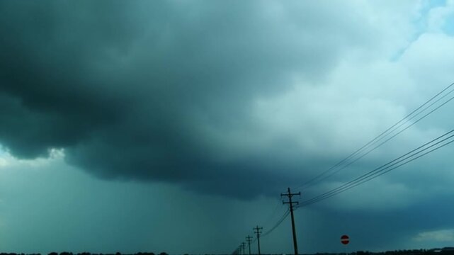 Heavy Rain Clouds Are Moving in the Sky on a Spring Day Footage.
