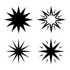 Fototapeta premium Abstract Geometric Starburst Shapes: Modern, Minimalist Line Art Design Elements for Branding.