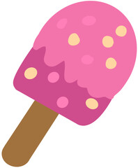 Refreshing and Colorful Strawberry Ice Cream Popsicle with Fun Pink Polka Dot Design - Ideal for Fun Food and Summer Themes