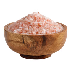 Natural Pink Rock Himalayan Salt in a Bowl on Transparent Background