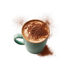 Delicious Hot Chocolate with Cocoa Powder Burst