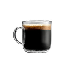 Aromatic Black Coffee in a Double-Walled Glass Mug