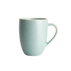 Speckled Light Green Ceramic Mug on White Background