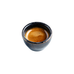 Single Espresso Shot in Dark Ceramic Cup