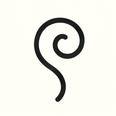 simple cartoon-style cat tail curl