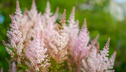 Delicate pink flowers in a garden setting