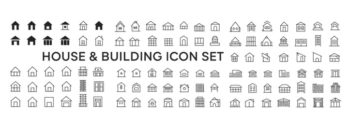 Icon Set for Houses and Buildings A Comprehensive Collection of Architectural Symbols © sumon