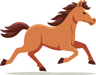 Year of the horse 2026 with cartoon illustration of a running horse clip art