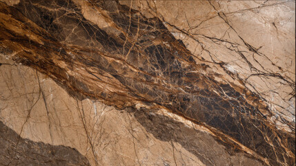 Close-up of polished marble with warm earthy veins highlighting natural stone beauty for textured wallpaper or backgrounds