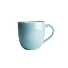 Studio Shot of a Light Blue Ceramic Mug with Handle