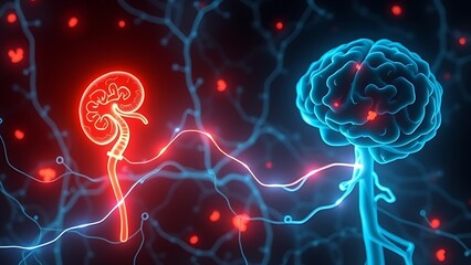 A human head exploding with chaotic wires, symbolizing sensory overload and mental strain.