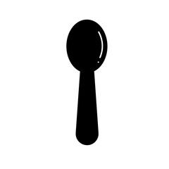 Simple Minimalist Spoon Silhouette Utensil Food Kitchenware Design Element