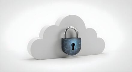 Data protection concept with cloud and padlock