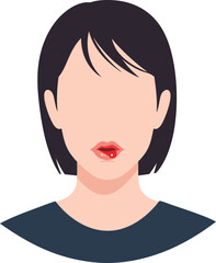Illustration of Woman with Mouth Ulcer Symptom