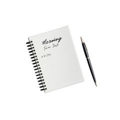 Blank Spiral Notebook with Pen - Morning To-Do List
