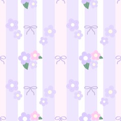 cute purple flower pattern wallpaper 