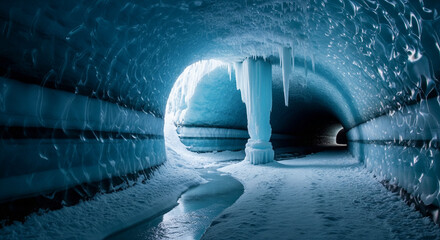 Radiant Blue Ice Cave Beneath the Ross Ice Shelf, Antarctica