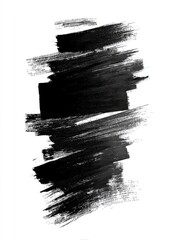Abstract black paint strokes on white background