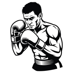 boxer with boxing gloves