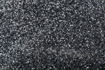 Shiny silver glitter as background, closeup