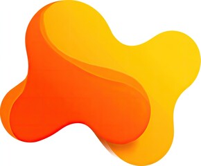 Fototapeta premium Abstract, vibrant, orange and yellow, blob-like shapes, overlapping, 3D effect, graphic design element