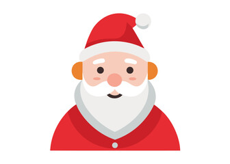 Santa Claus Face vector illustration on white background