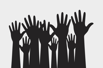 Hands Up A Silhouette of Unity, Participation, and Community