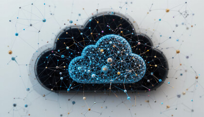 Cloud computing icon network visualization