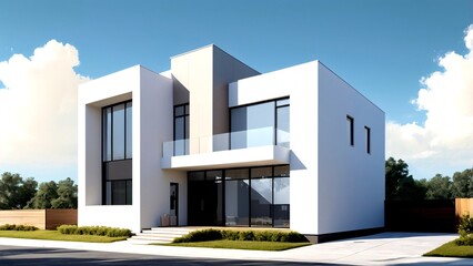 戸建住宅のイラスト、住宅外観パース