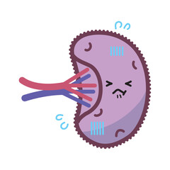 人の臓器キャラクター　不健康な脾臓