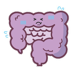 人の臓器キャラクター　不健康な腸