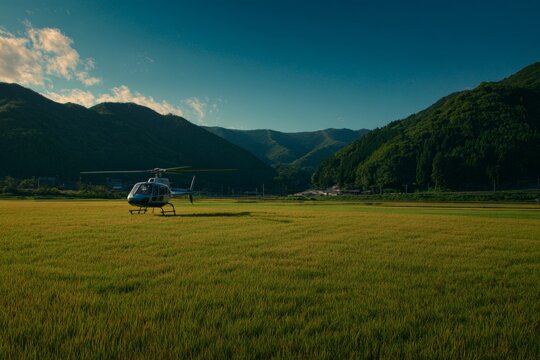 Helicopter touches down in quiet countryside for critical mission. Night missions. Japan's firefighting agencies upgrade with leonardo's aw169, aw139 models. Firefighter focus. Urban aerials.