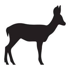 Obraz premium Black deer silhouette vector illustration for wildlife and nature themed design projects and artwork use