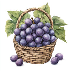 Fototapeta premium a cute Grape fruit on a basket